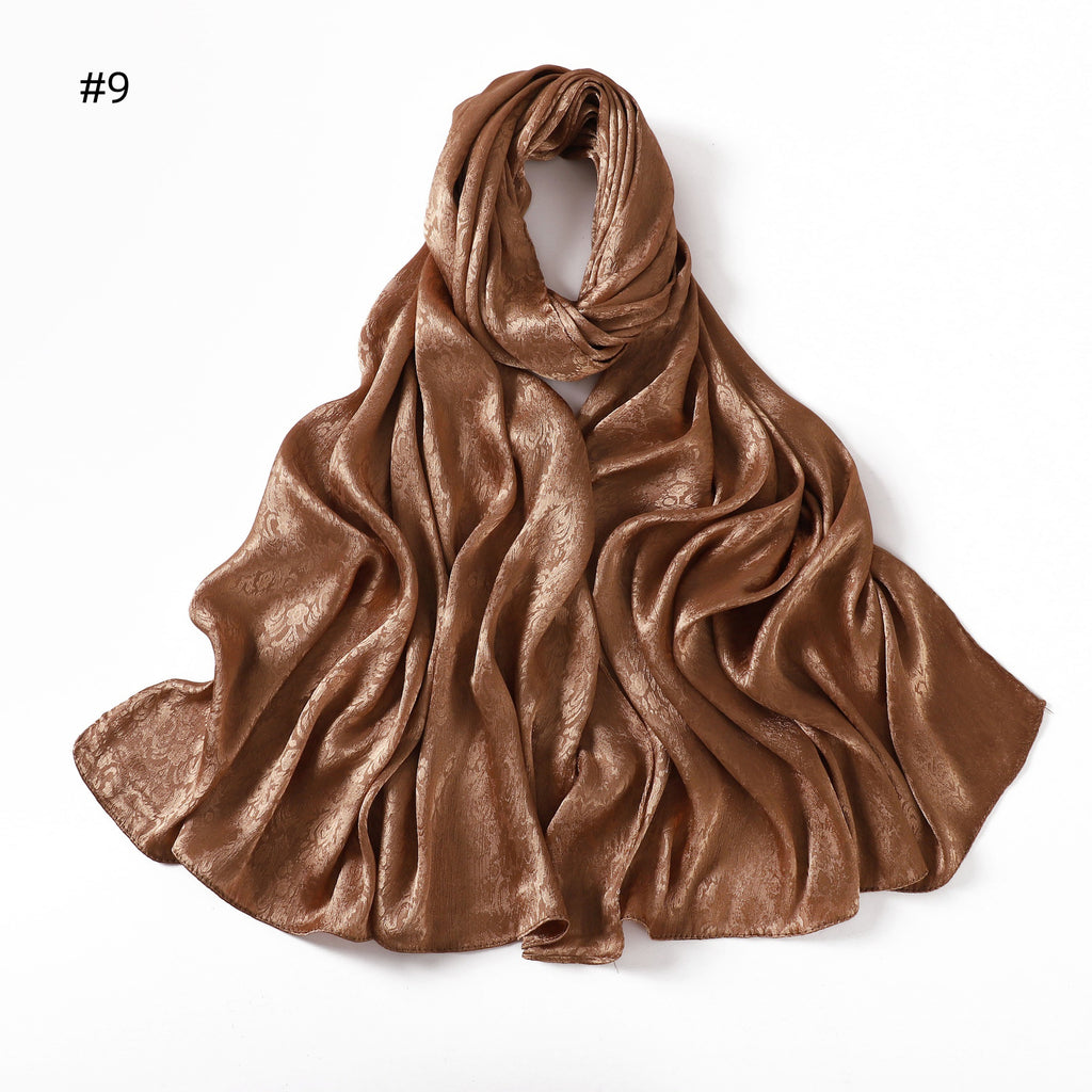 Women's Satin Patterned Jacquard Headscarf