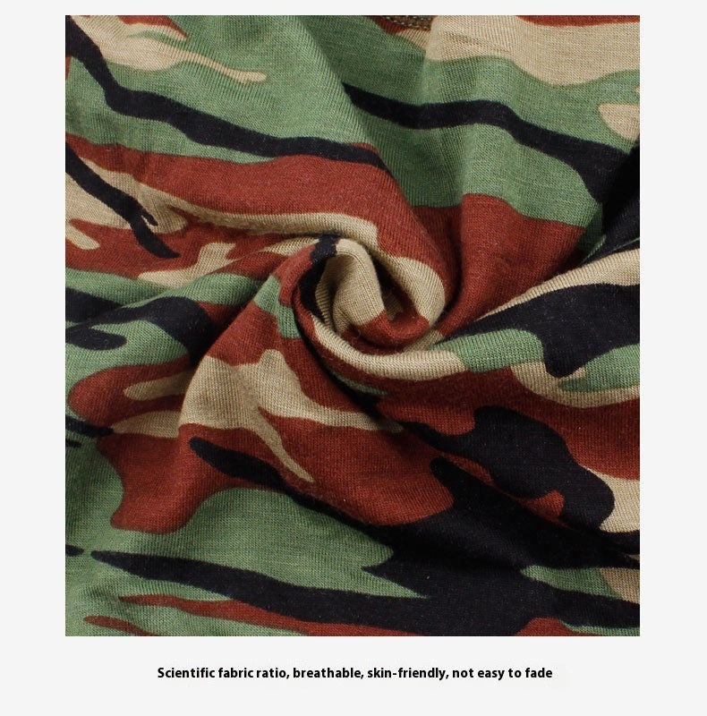 Sous-vêtements pour hommes Camouflage Boxers respirants modaux Boxers imprimés de taille moyenne