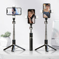 Bluetooth Selfie Stick Double Rill Light Bureau Diffusion en direct