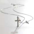 Acier inoxydable Minimaliste à structure diamantée Collier à double couche
