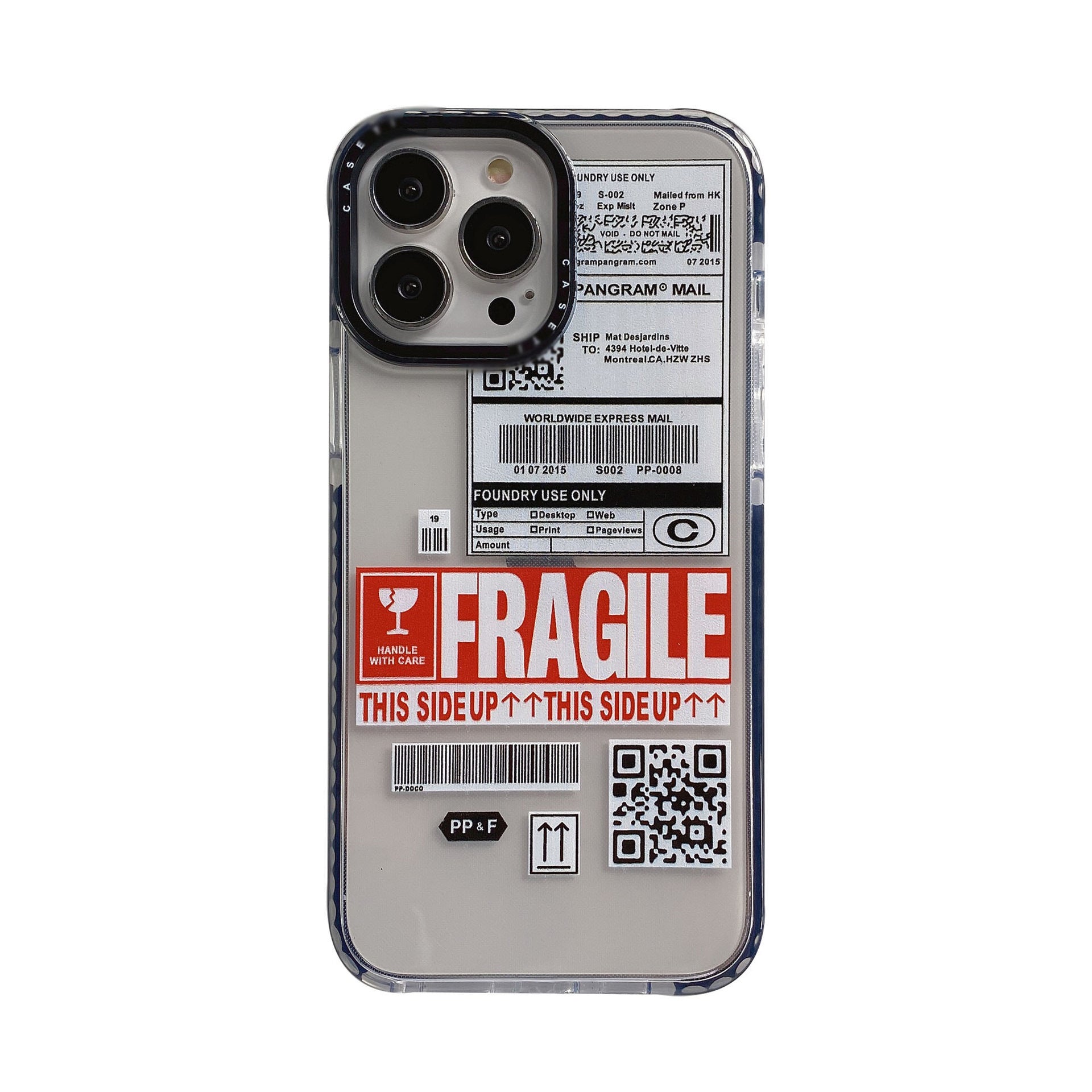 Label de billet de voyage Cas de téléphone transparent