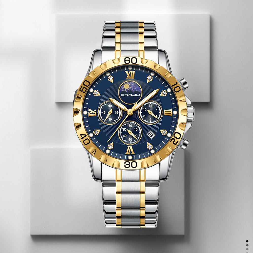 Hommes Multifonctionnel Business Calendar Quartz Watch