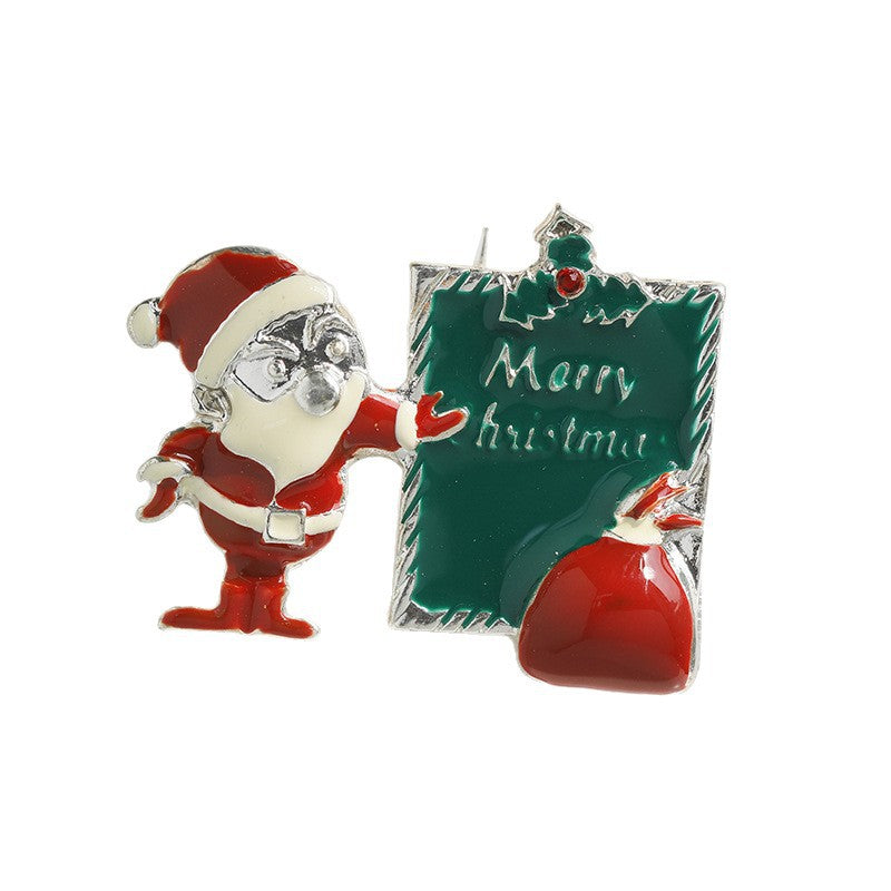 European and American Exquisite Enamel Christmas Series Brooches Flower Bells Re