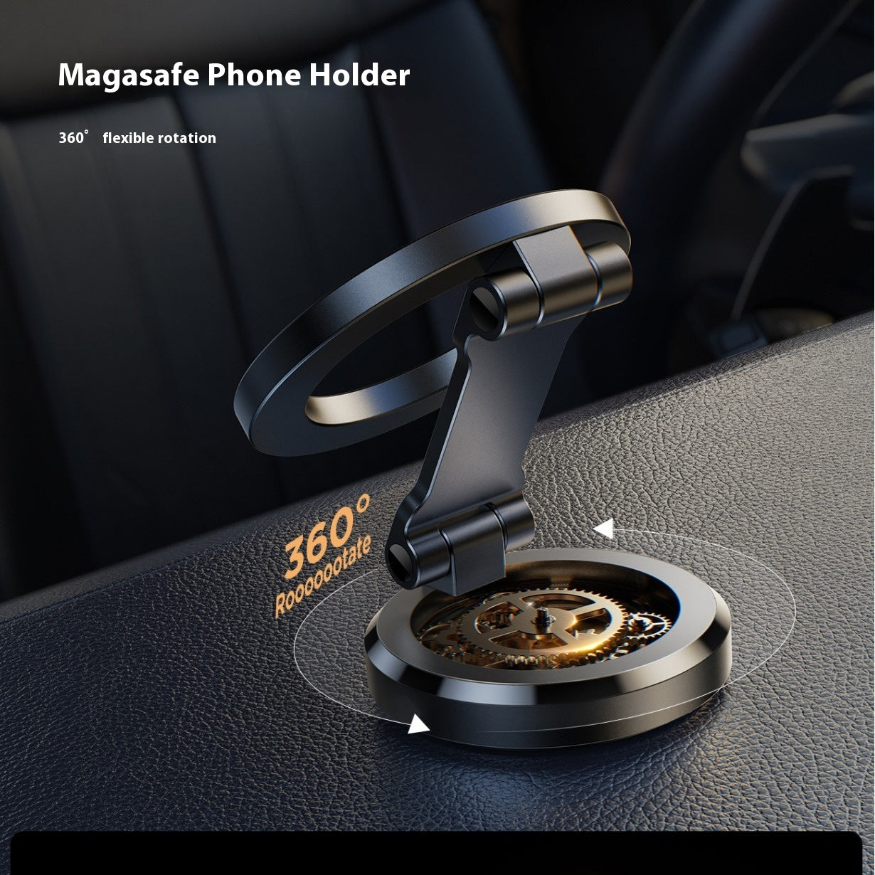 Support magnétique de téléphone de voiture pliant Navigation de voiture Alliage d'aluminium Tableau de bord
