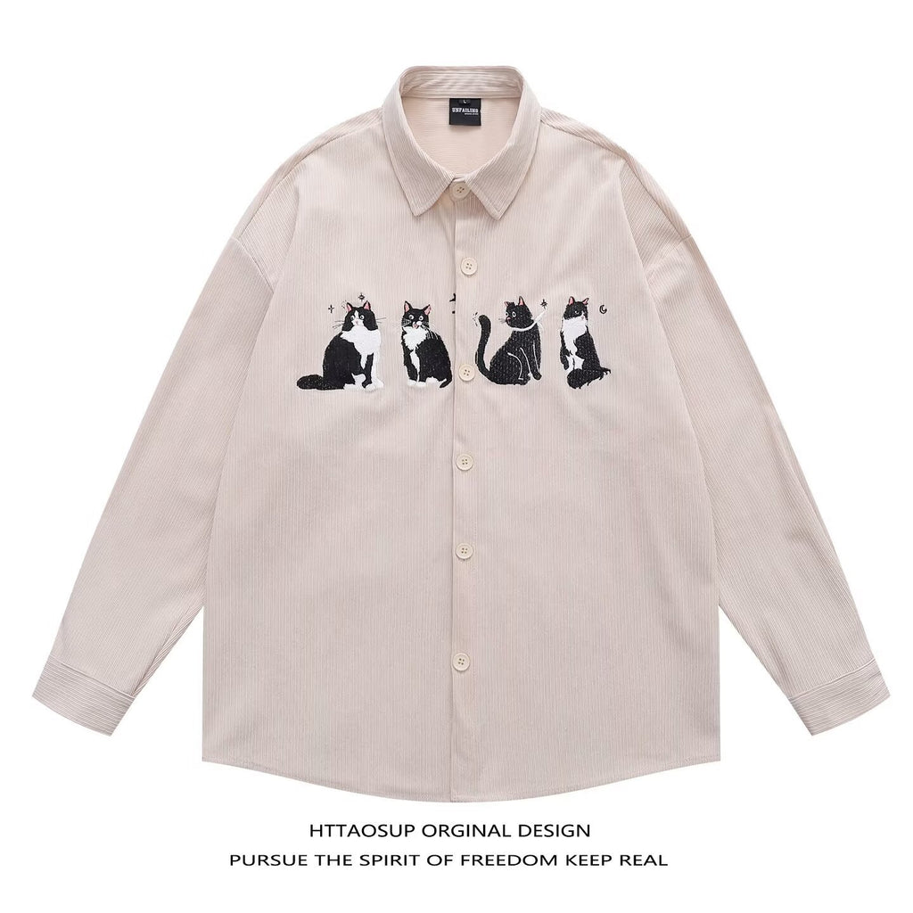 Le printemps et l'automne Chemise décontractée de style préppy