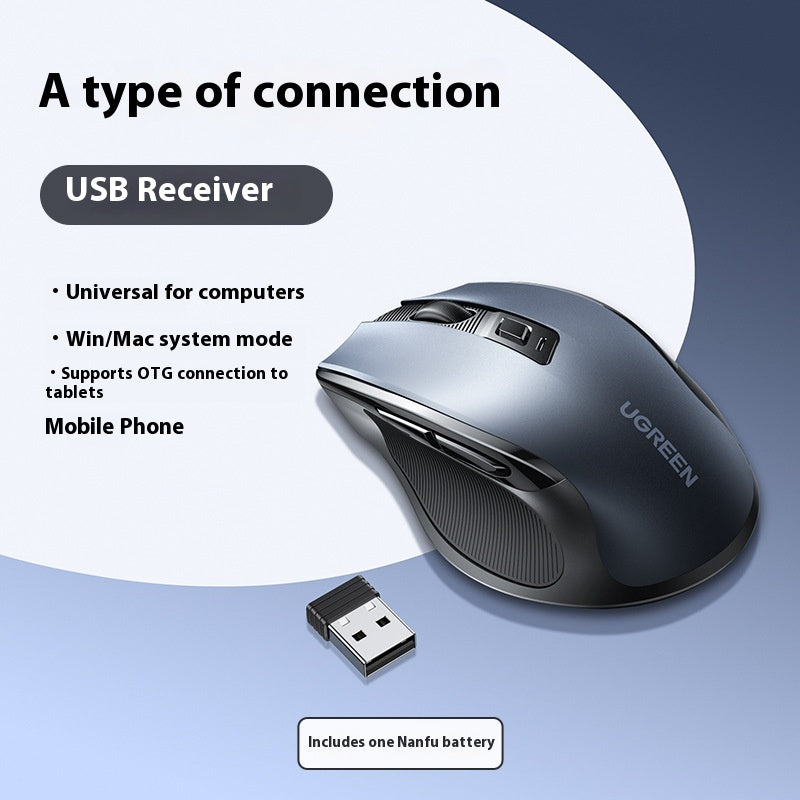 Lampe de poche sans fil Bluetooth Mute Taille Dual-mode Ergonomic Laptop Office Mouse