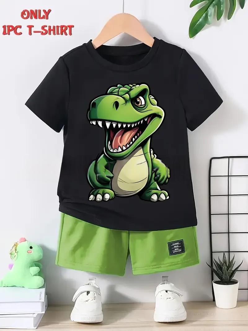 Ensemble à manches courtes de style dinosaure pour jeunes enfants