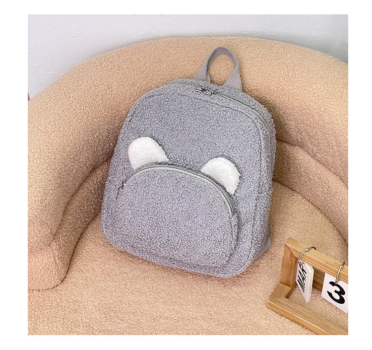 Sac à dos léger en peluche en forme de cœur