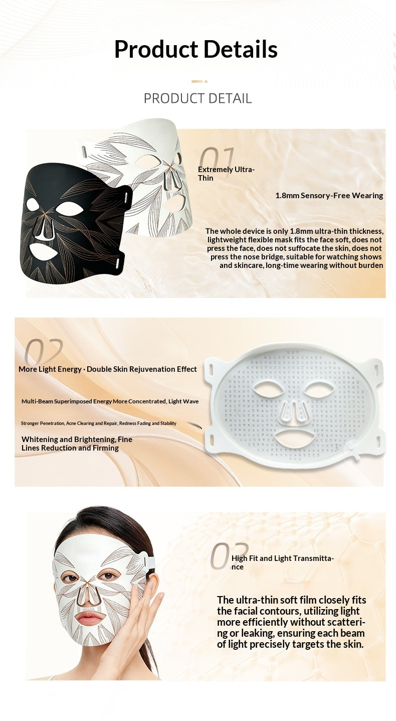 Masque visage photon pour appareil de beauté