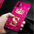 Golden Diamond King Crown Letters Case téléphonique