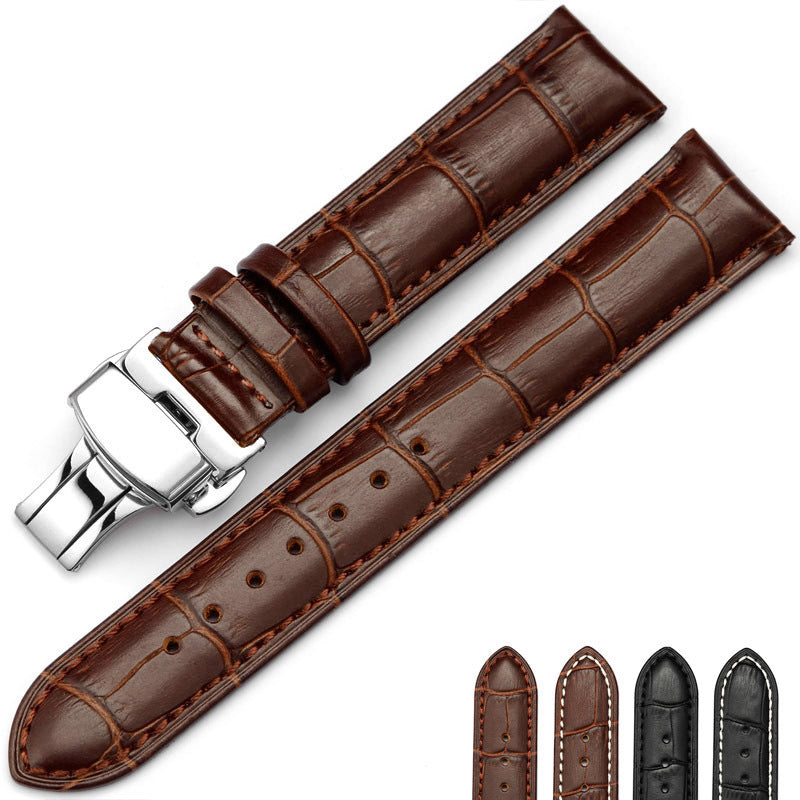 Double-cliquez sur Elastic Butterfly Fermoir Top Layer Cow Montre en cuir