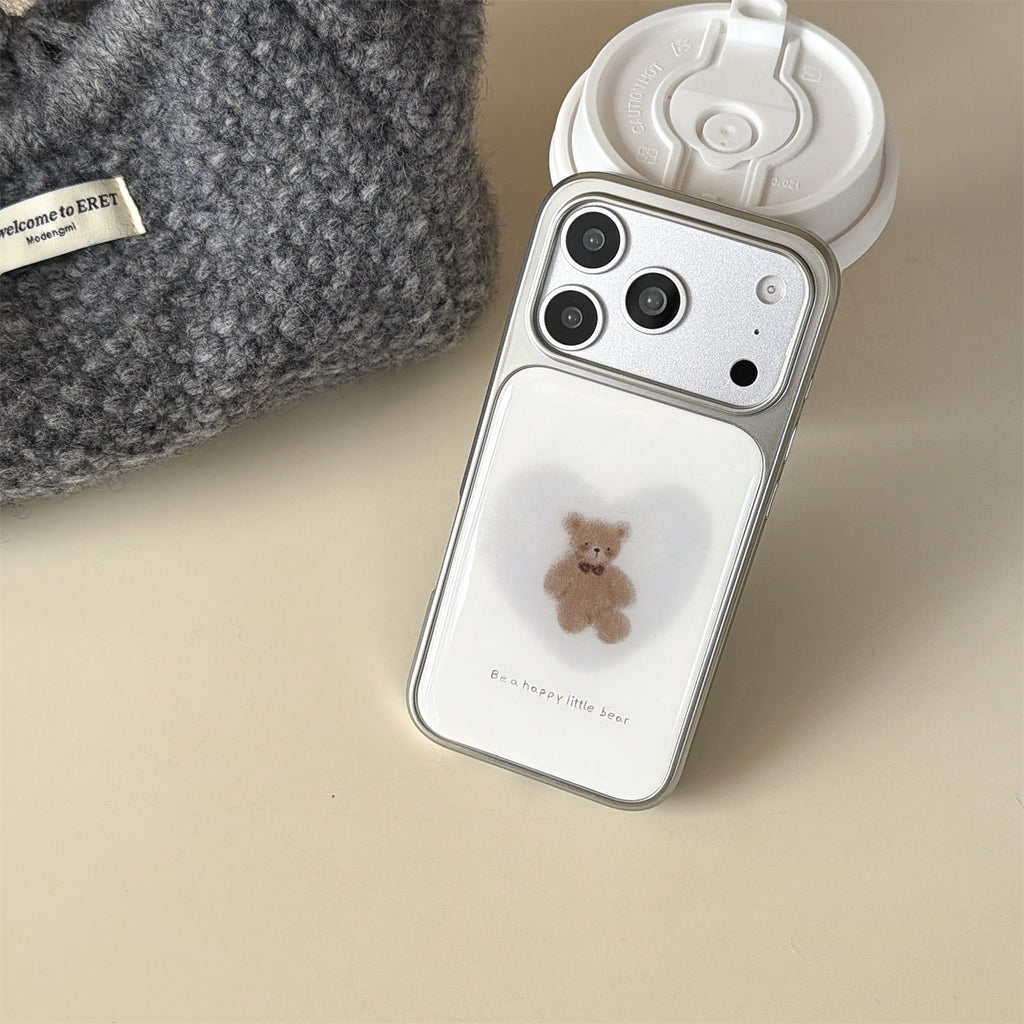 Style coréen Electroplated Little Bear Telephone Case Niche Design