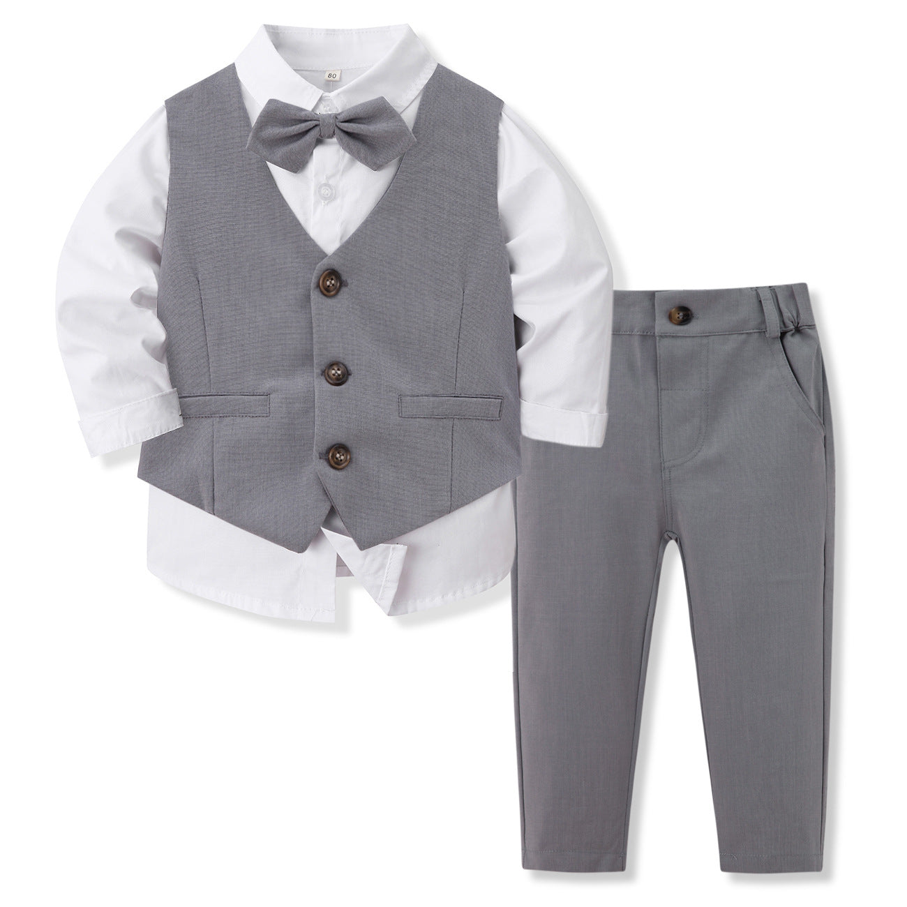 Costume pour enfants Bow Tie Vest Ensemble formel à trois pièces