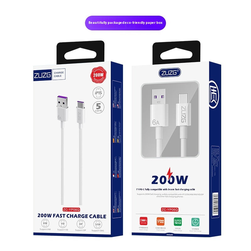 Câble de données Câble de charge rapide Fil de tressage entièrement compatible