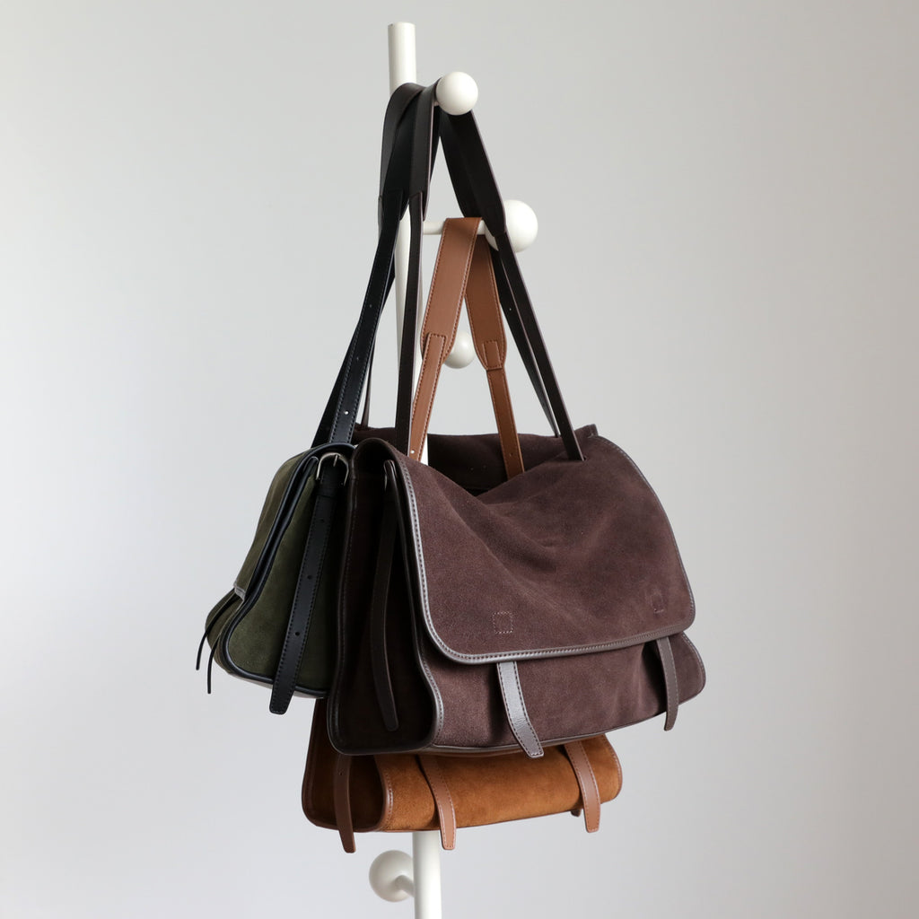Sac de messager en cuir mat de grande capacité