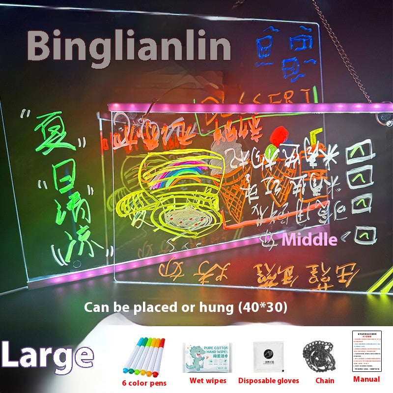 Erasable Petit Blackboard Publicité Lumineux Led