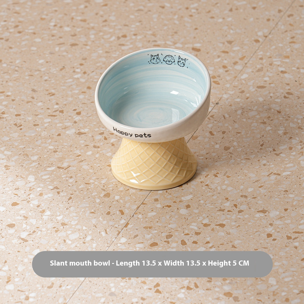Céramique High Foot Cat Bowl Protection du cou pas facile à frapper sur Snack Dish Brinking Wate