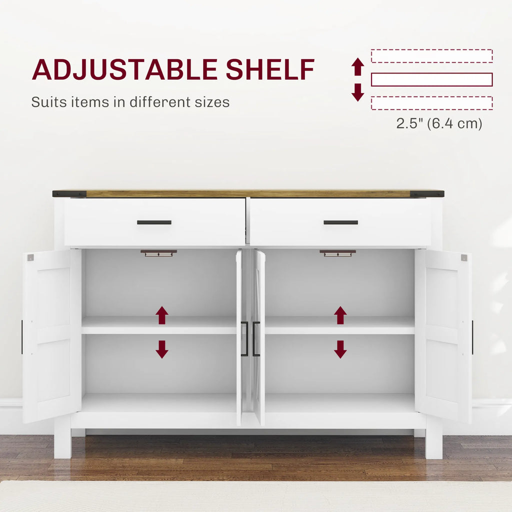 Farmhouse Buffet Cabinet Buffet Buffet avec 2 tiroirs