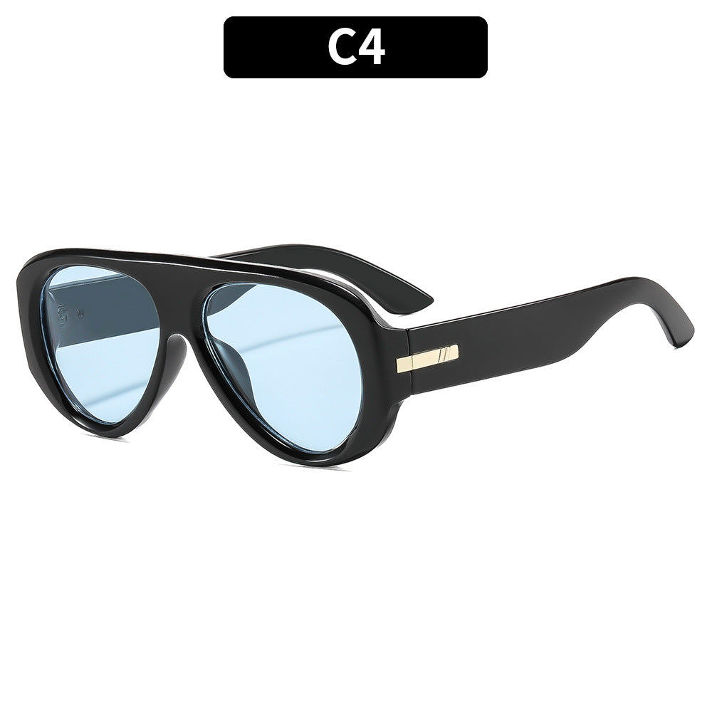 Lunettes de soleil rétro élégantes surdimensionnées Aviator