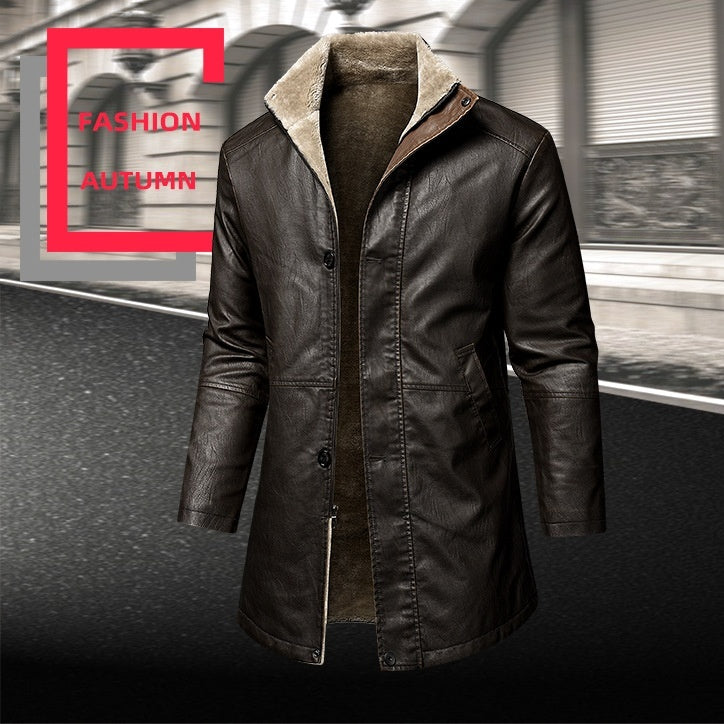 Cuir Homme Extended Plus Taille Manteau en Cuir PU Homme