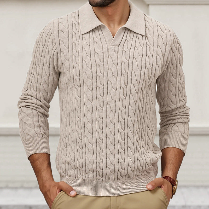 Men's long-sleeved knitted sweaters