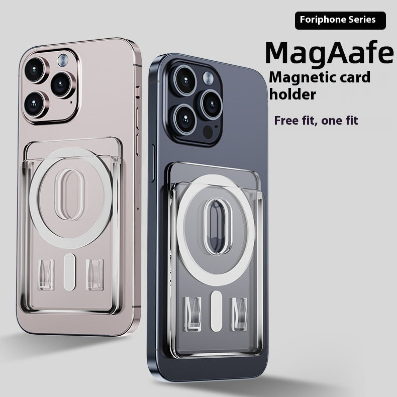 Support de carte de boîtier de téléphone magnétique transparent
