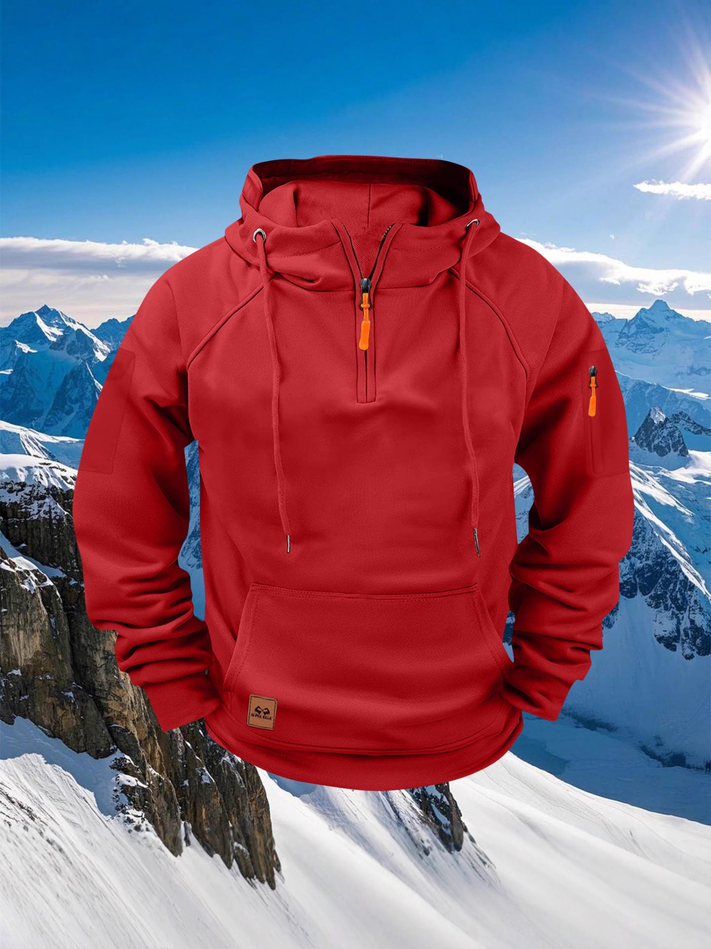 Printemps et automne Sweatshirt homme Hoodie Zipper Multi-Pocket Pullover Sports Casual Sweat