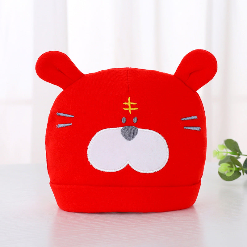 Mignon Tigre Chapeau Bébé Coton Nouveau-né Fœtal Cap 0-6 mois Baby Fontanelle Protection