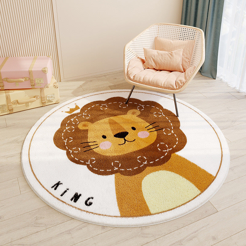 Cashmere-like Round Floor Mat Chambre à coucher mignon Rond Absorbant Non-dérapant Salon
