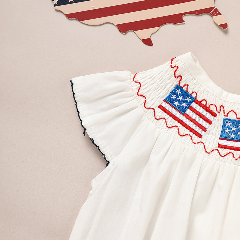 Bébé fille 4ème de Juillet Bubble Romper