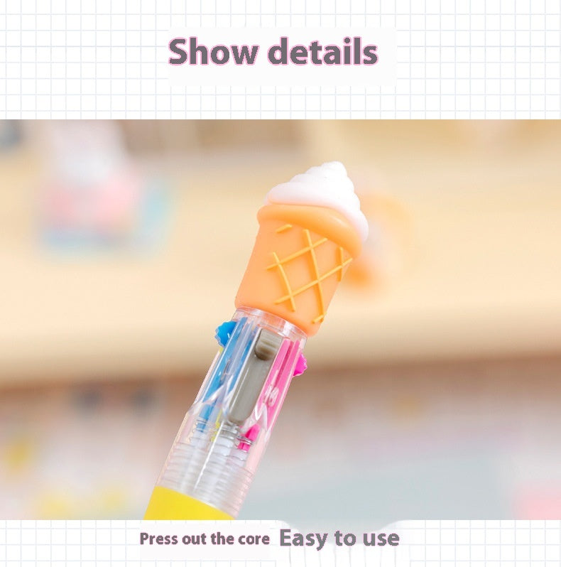 Cute Cartoon Cute Object Four-color Press Ballpoint Pen