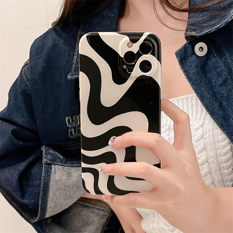 Etui de téléphone blanc et noir