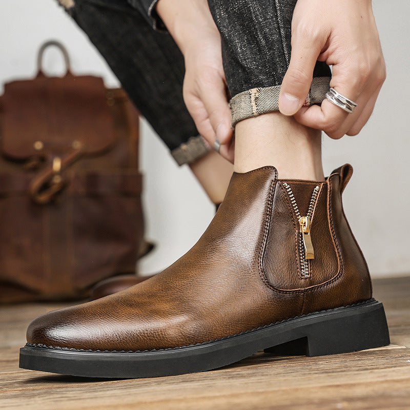 Bottes de cheville cassante haut de gamme Business Slip-on