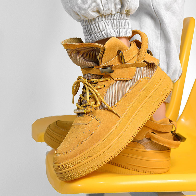 Bottes en cuir British-style Mid-top Casual Sneakers