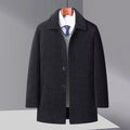 Automne et hiver Men's Trench Coat Chenille Fleece-lined Middle-aged and Oldly Men's Fu