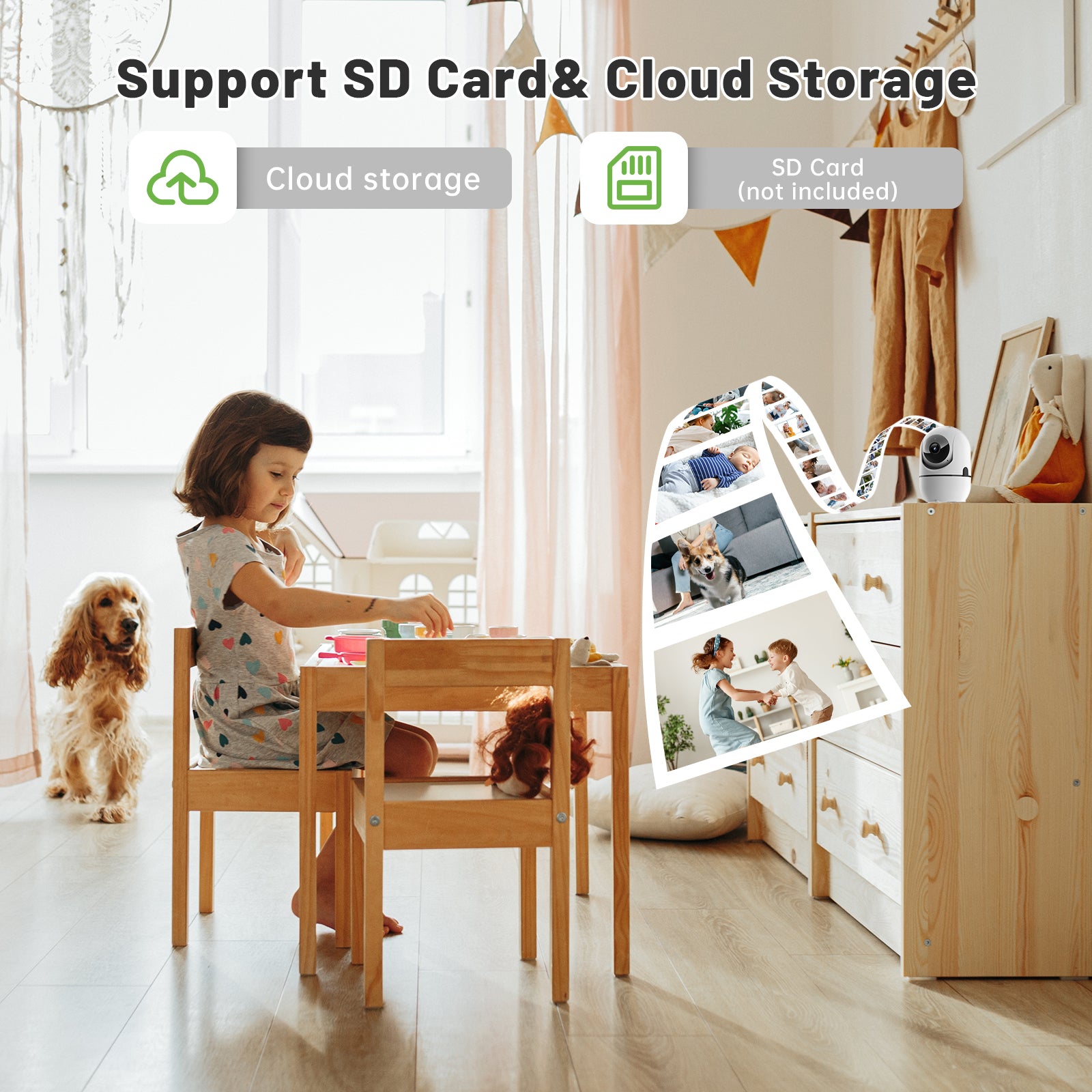 Caméra réseau d'appel vidéo 2 voies PTZ WIFI Sécurité Cam AI Smart Cam pour la maison nuit Visio