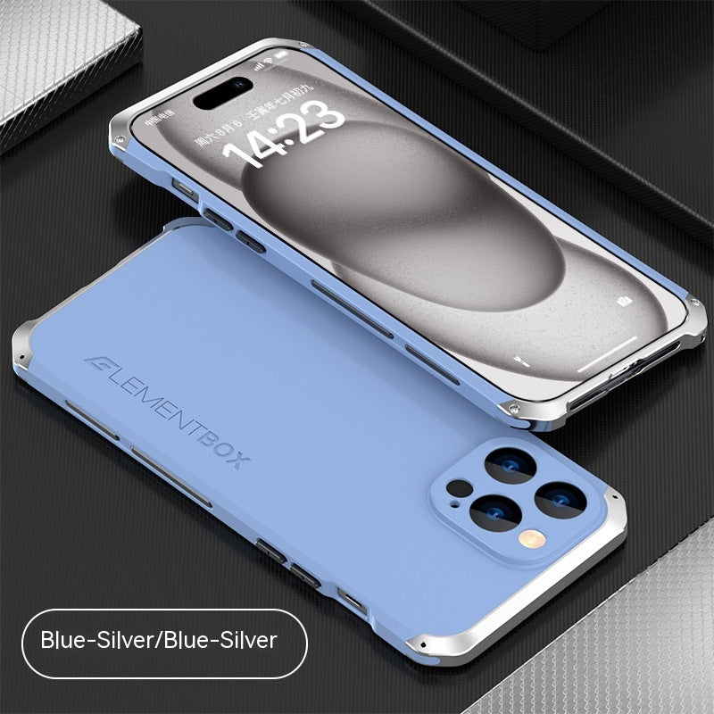 Couvercle de protection pour téléphone portable TPU Cadre métallique Trois sections