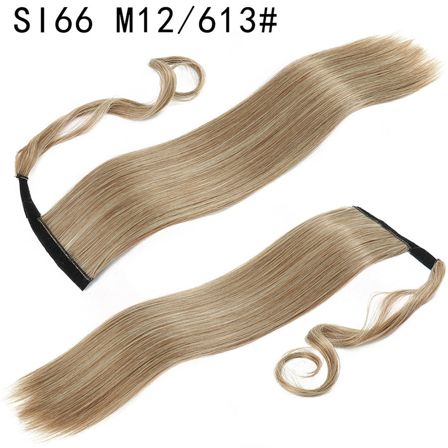 Perruque synthétique longue droite avec bandeau pour femmes