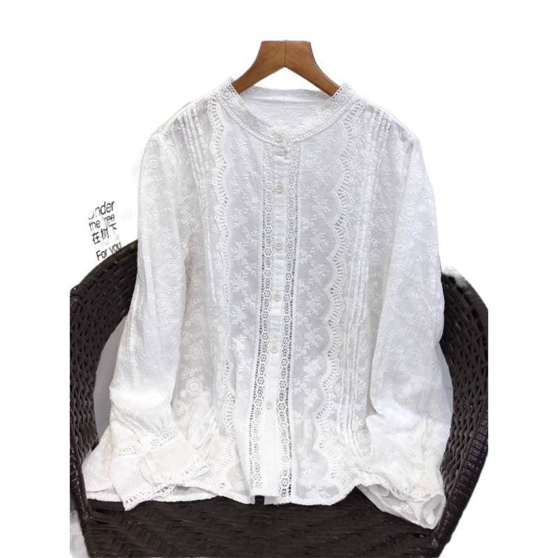 Chemise en dentelle brodée pour femmes