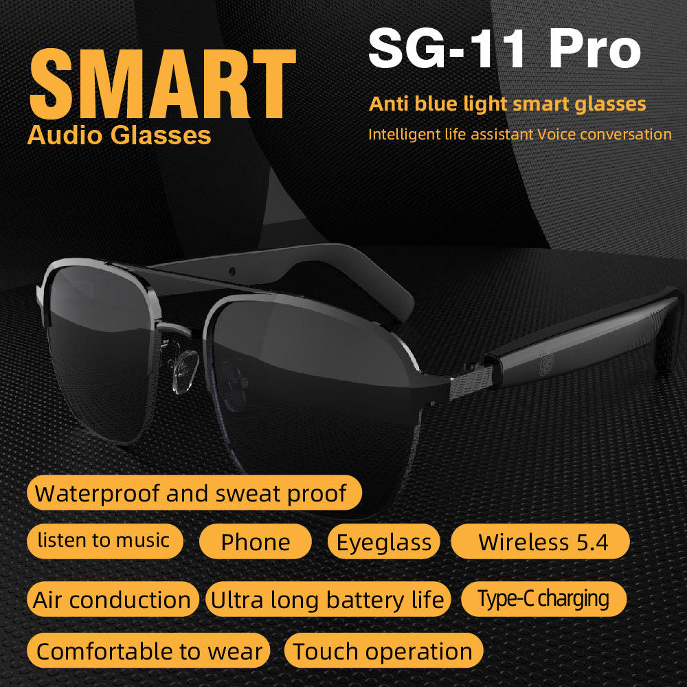Smart Glass Smart Eyewear Étape dans le monde Verres résistants aux UV haute définition HIFI S
