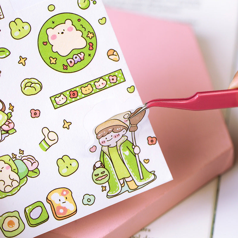 Tweezers en acier inoxydable Macaron Manuel coloré et ruban de papier