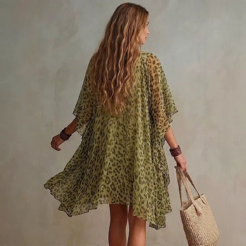 Robe de plage en col V pour femmes