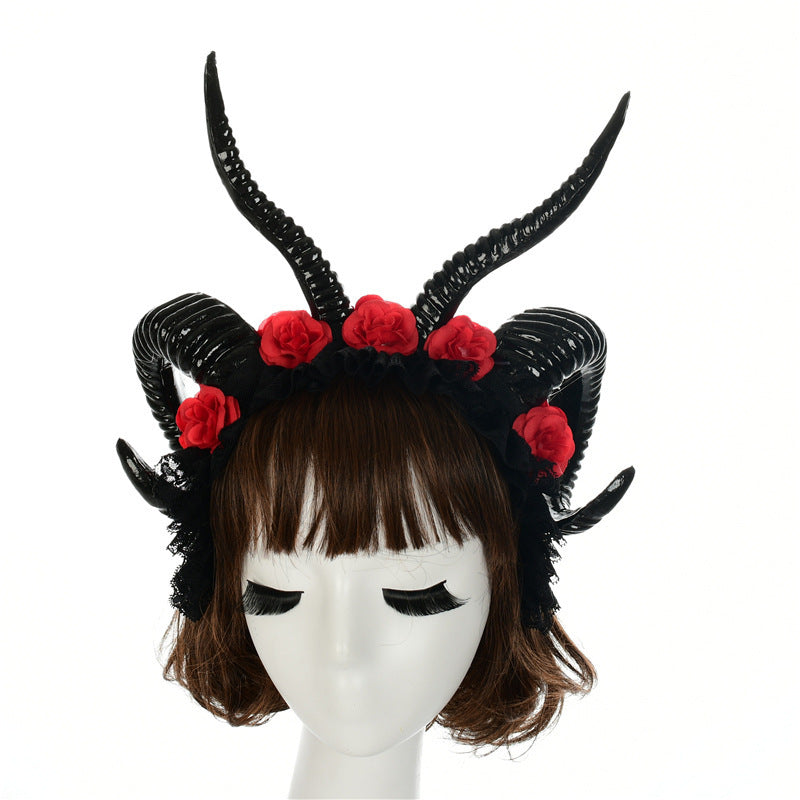 Simulation Lace Horn Dark Witch Horn Witch Cos Horn Headband