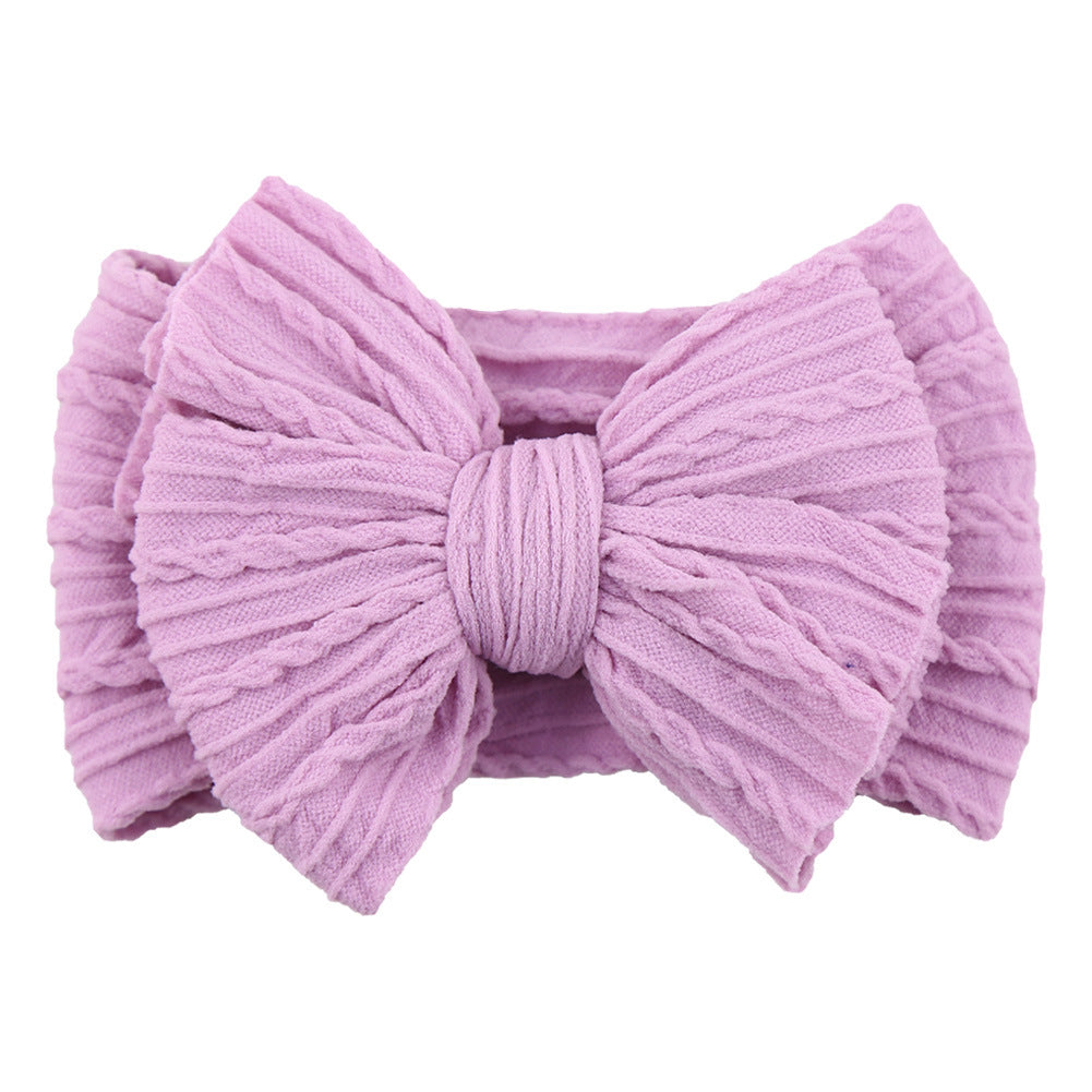Bandes de tête de bébé faites à la main Soft Stretchy Nylon Bandes de cheveux avec arcs pour nouveau-né bébé T