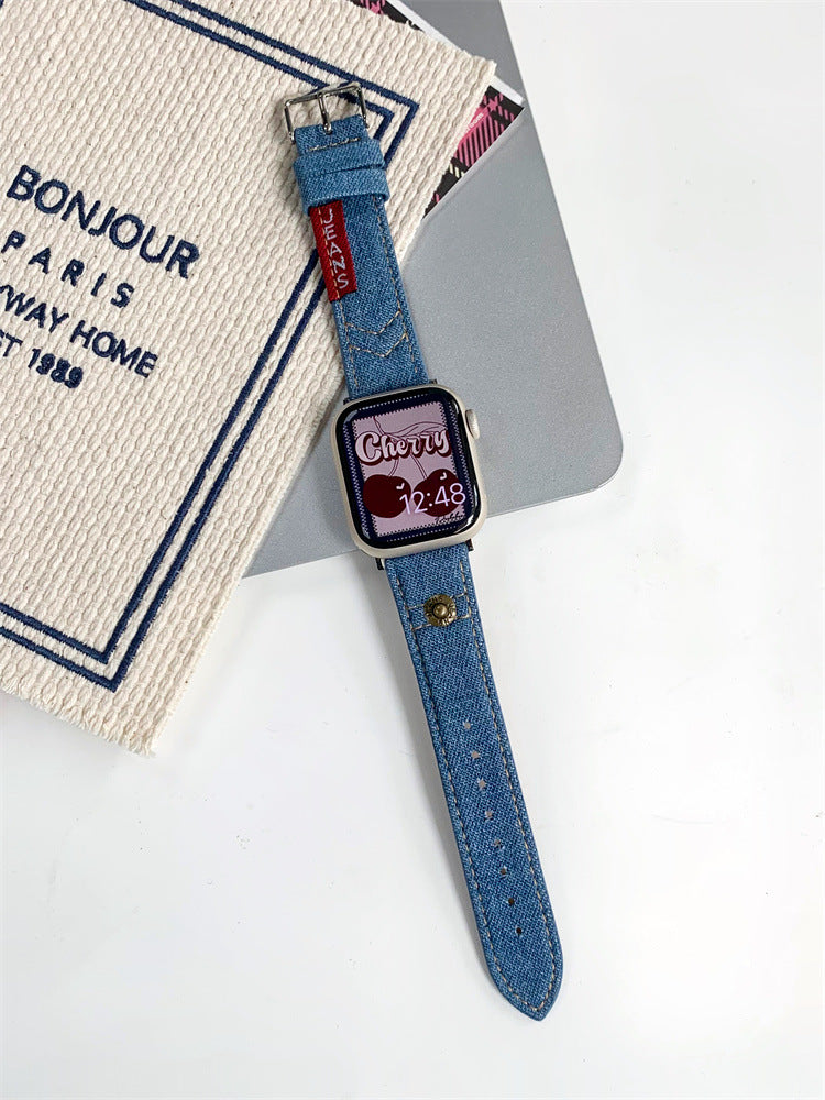 Élégant style de bracelet de montre rétro denim d'été