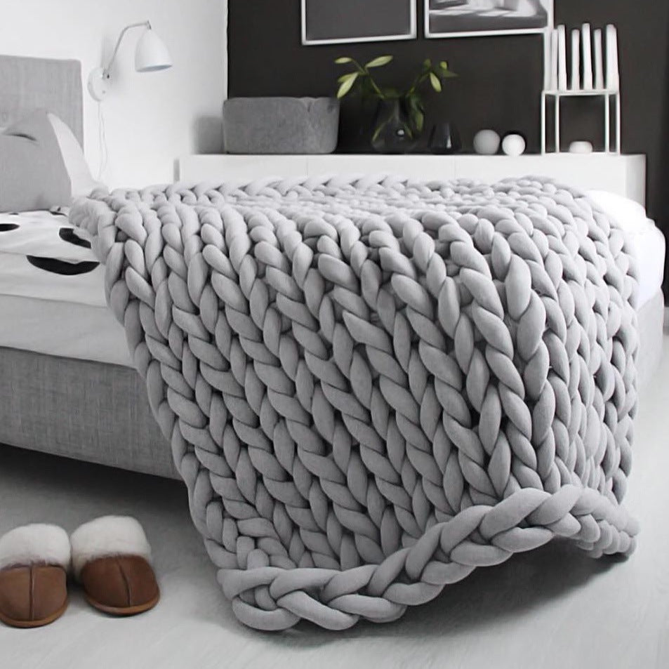Frontière populaire Main tissé Ultra épais Woolen Blanket