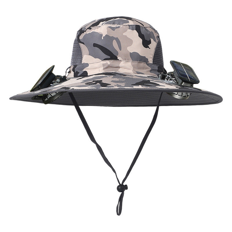 Solar Fan Cap Pêche d'alpinisme extérieur