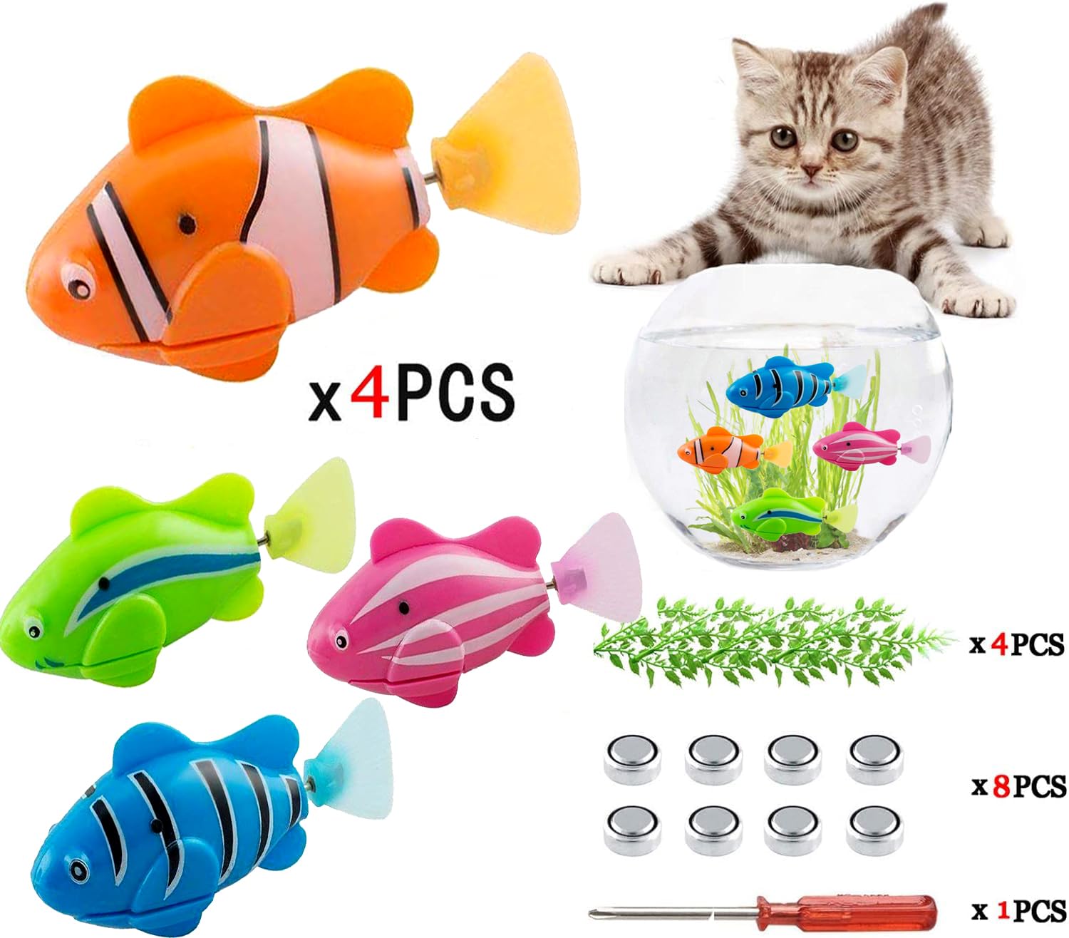 Robot Fish,Electronic Pet Fishes,Robotique Fish pour les chats et les chiens, Natation Fi-sh,Interactiv