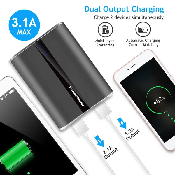 Chargeur portable 12000mAh avec deux ports USB 3.1A Banque de puissance de sortie Ultra-Compact Externa