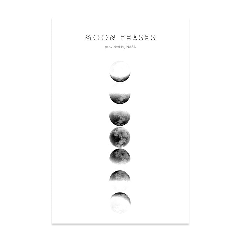 Black and White Solar Eclipse Canvas Print Creative Starry Sky Wall Art